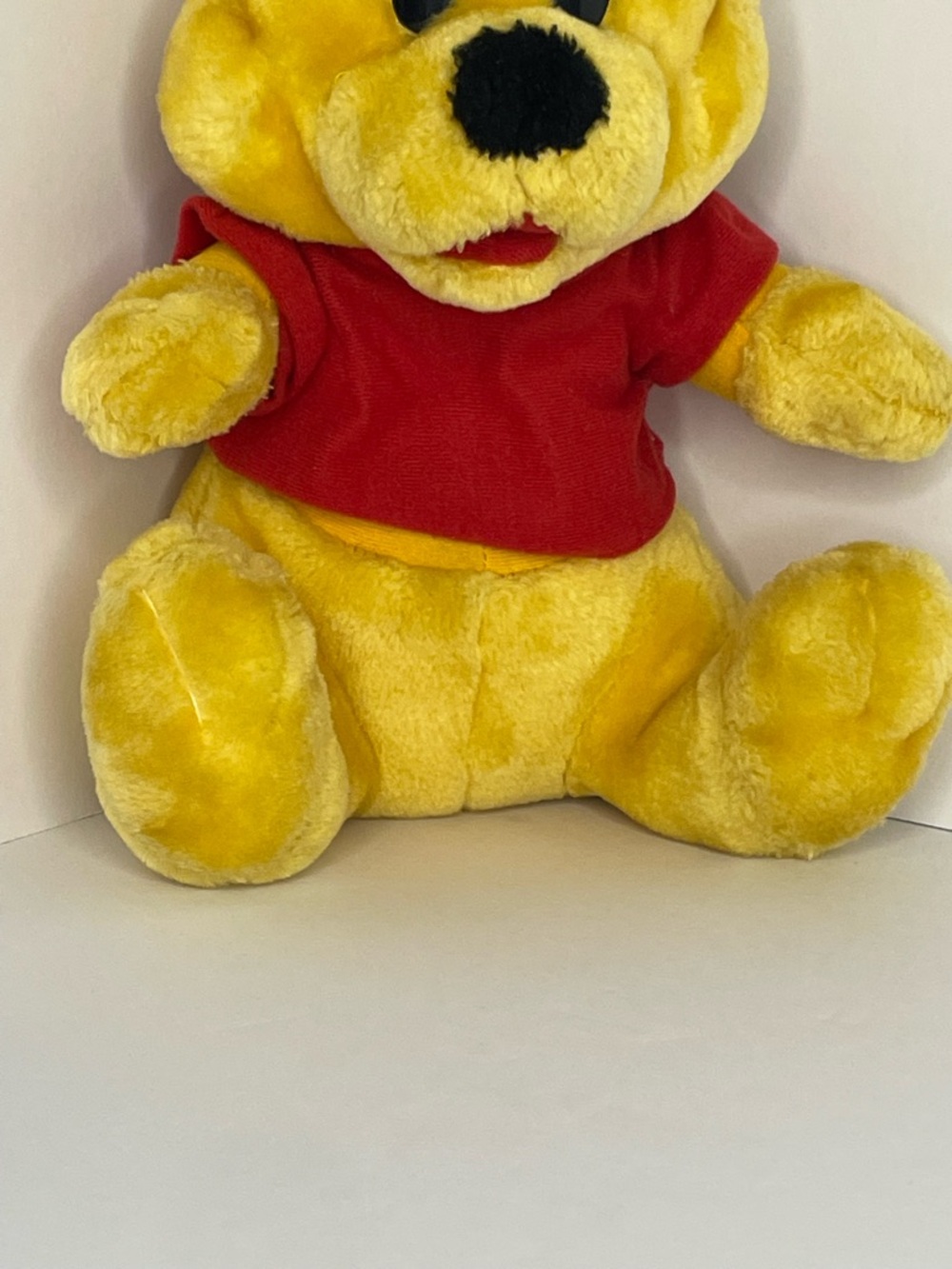 Vintage Winnie The Pooh Plush Large Plastic Eyes Red Shirt 80s 90s ✔️Description - Picture 3 of 12